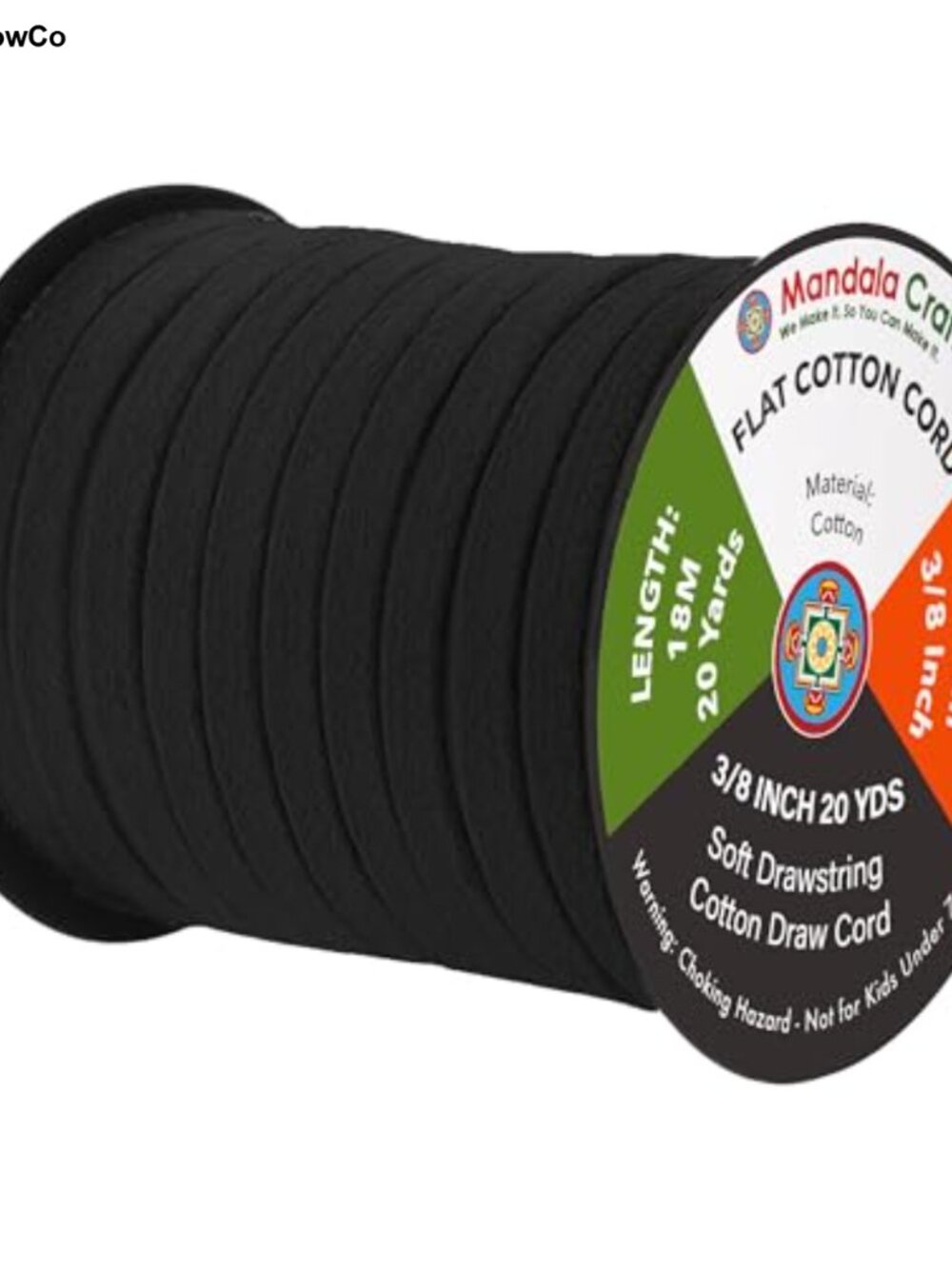 Flat Cotton Drawstring Cord 3/8 Inch 20 Yards for Hoodies Sewing